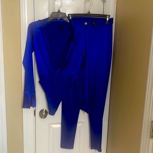 Blue 2 piece body suit